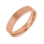 Sapphire Row Gold Ribbed Band - 10K Rose Gold