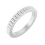 Sapphire Row Gold Petite Ribbed Band - 14K White Gold, 2 mm, 4