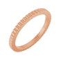 Sapphire Row Gold Petite Ribbed Band - 10K Rose Gold, 1.5 mm, 7.5