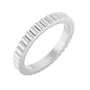 Sapphire Row Gold Petite Ribbed Band - Platinum, 2 mm, 4.5
