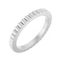 Sapphire Row Gold Petite Ribbed Band - 10K White Gold, 1.5 mm, 4