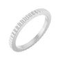 Sapphire Row Gold Petite Ribbed Band - 14K White Gold, 1.5 mm, 6