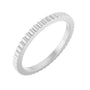 Sapphire Row Gold Petite Ribbed Band - 14K White Gold, 1.5 mm, 8
