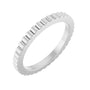 Sapphire Row Gold Petite Ribbed Band - 18K White Gold, 1.5 mm, 5