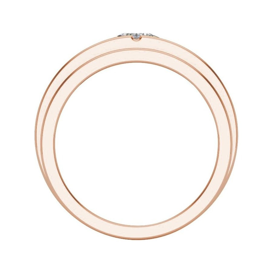 Sapphire Row Lab-Grown Diamond Grooved Princess-Cut Band - 14K Rose Gold (view 2)