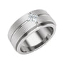 Sapphire Row Lab-Grown Diamond Grooved Princess-Cut Band - 14K White Gold