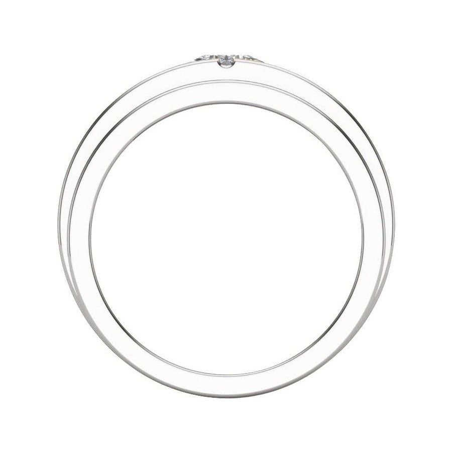 Sapphire Row Lab-Grown Diamond Grooved Princess-Cut Band - 14K White Gold (view 2)
