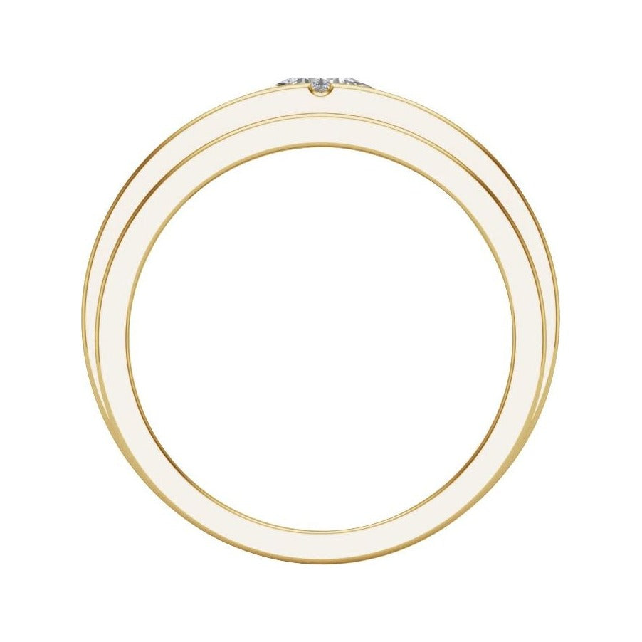 Sapphire Row Lab-Grown Diamond Grooved Princess-Cut Band - 14K Yellow Gold (view 2)