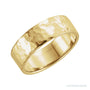 Sapphire Row Gold Hammered Flat Band - 10K Yellow Gold, 6 mm