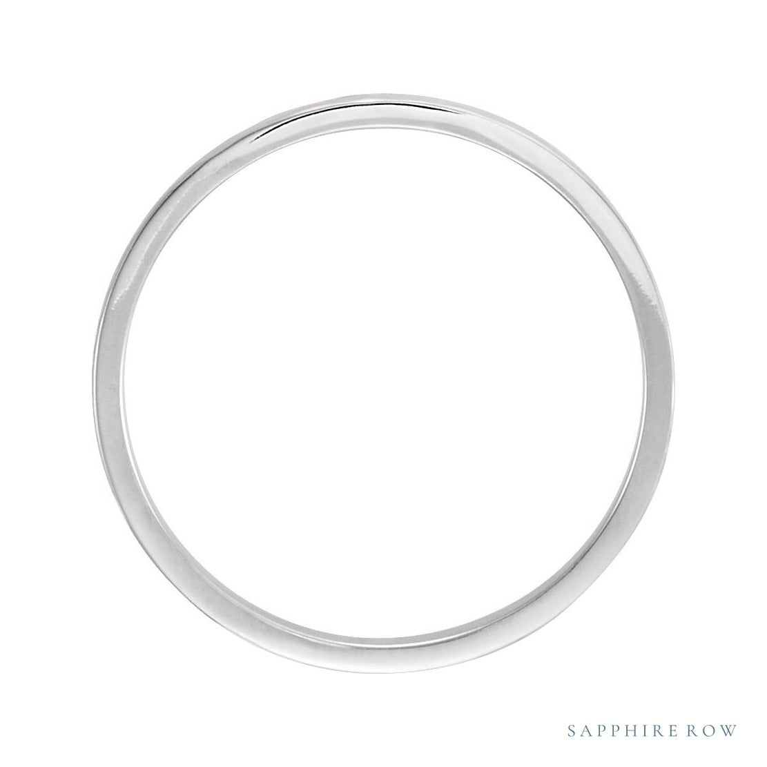 Sapphire Row Gold Hammered Flat Band - 14K White Gold, 2 mm (view 2)