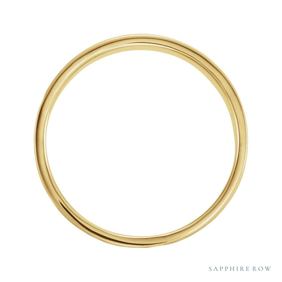 Sapphire Row Gold Hammered Flat Band - 18K Yellow Gold, 8.5 (view 2)