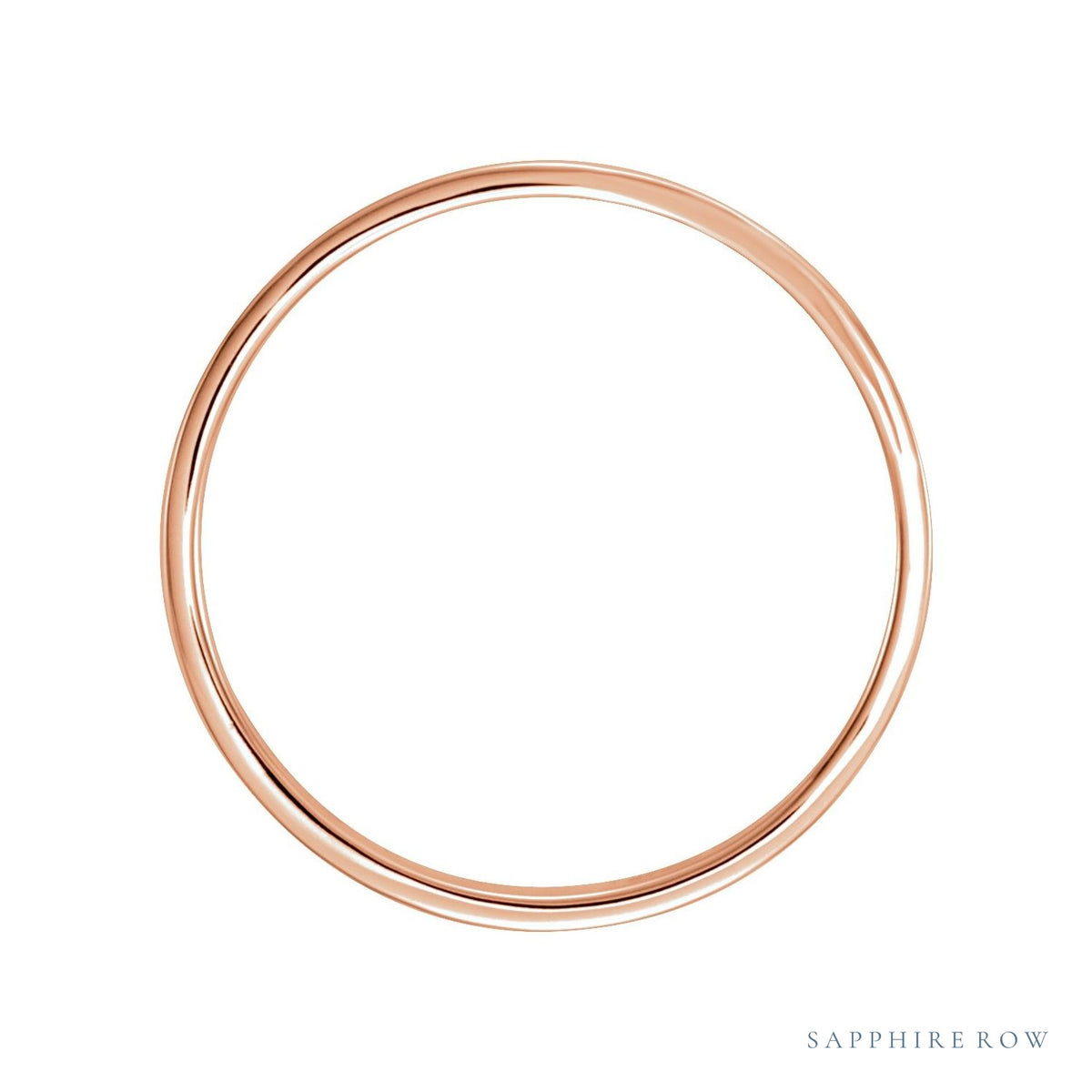 Sapphire Row Gold Hammered Flat Band - 14K Rose Gold, 4 mm (view 2)