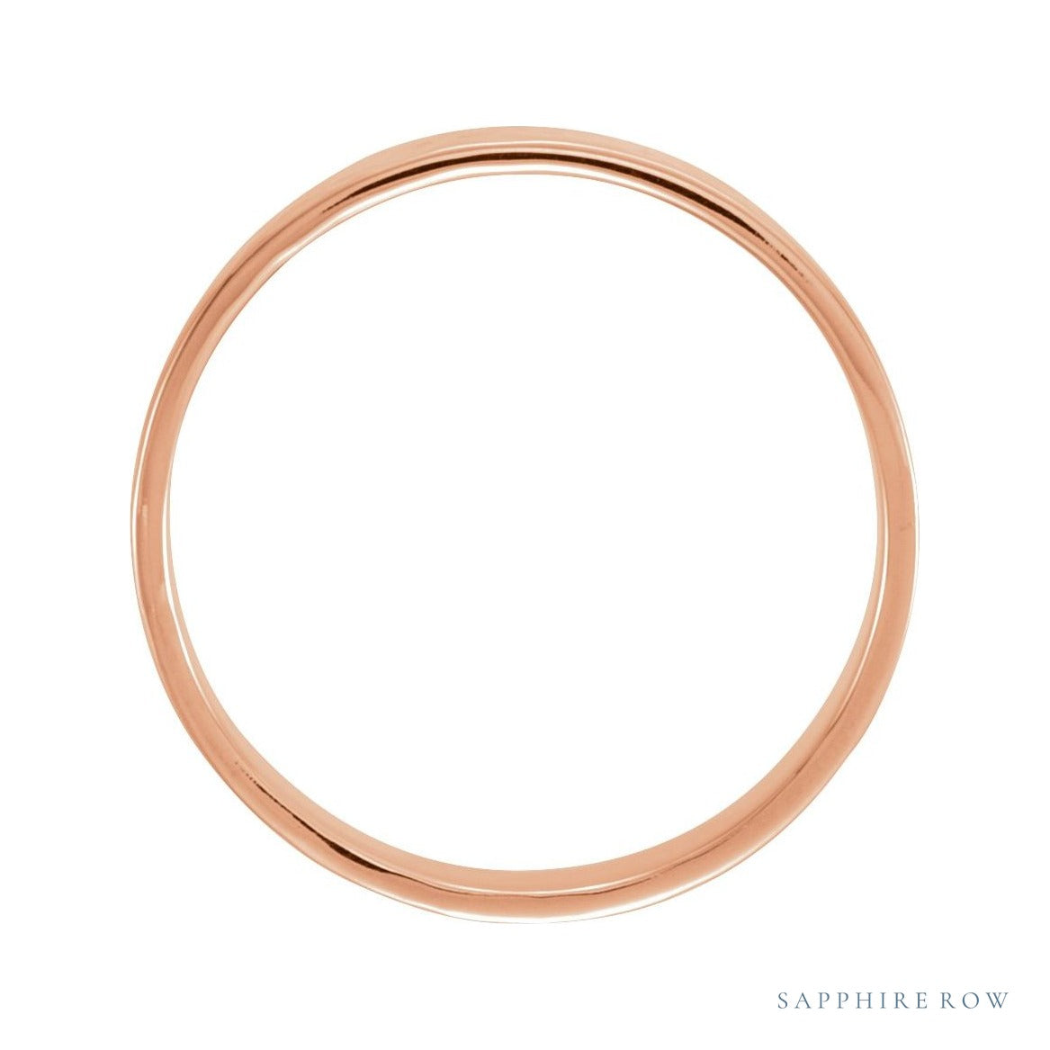 Sapphire Row Gold Hammered Flat Band - 14K Rose Gold, 6 mm (view 2)