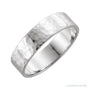 Sapphire Row Gold Hammered Flat Band - 14K White Gold