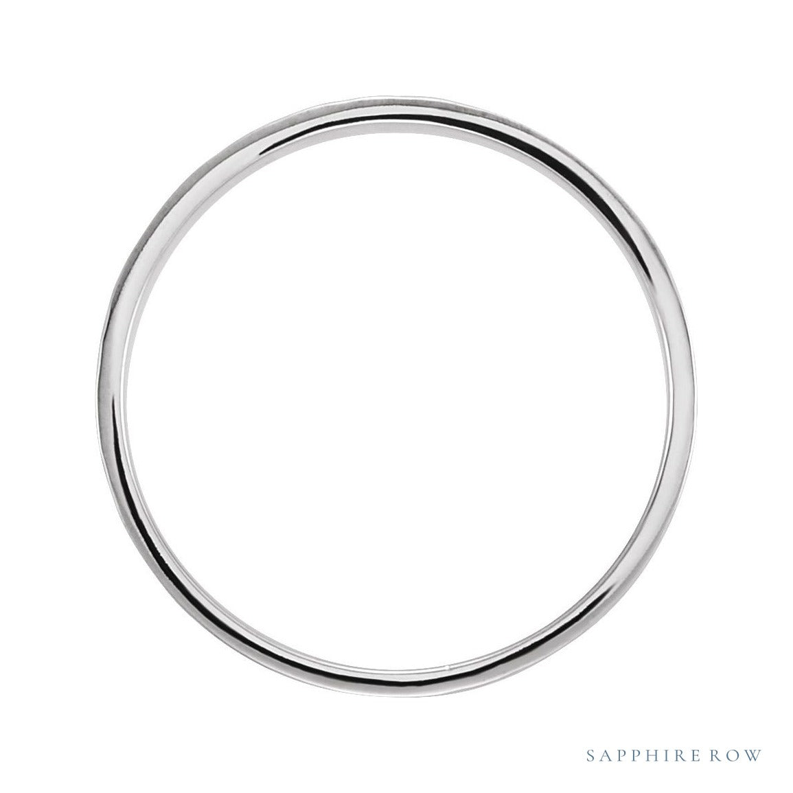 Sapphire Row Gold Hammered Flat Band - 14K White Gold (view 2)
