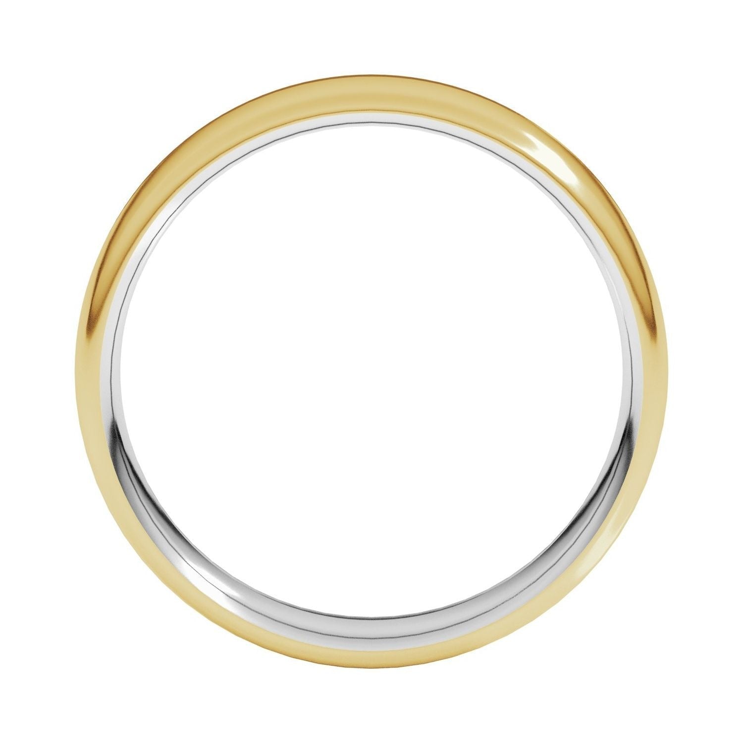 Sapphire Row Gold Off-Center Groove Comfort-Fit Band - 14K White & Yellow Gold (view 2)