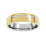 Sapphire Row Gold Off-Center Groove Comfort-Fit Band - 14K White & Yellow Gold (view 3)