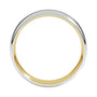 Sapphire Row Gold Off-Center Groove Comfort-Fit Band - 14K Yellow & White Gold (view 2)