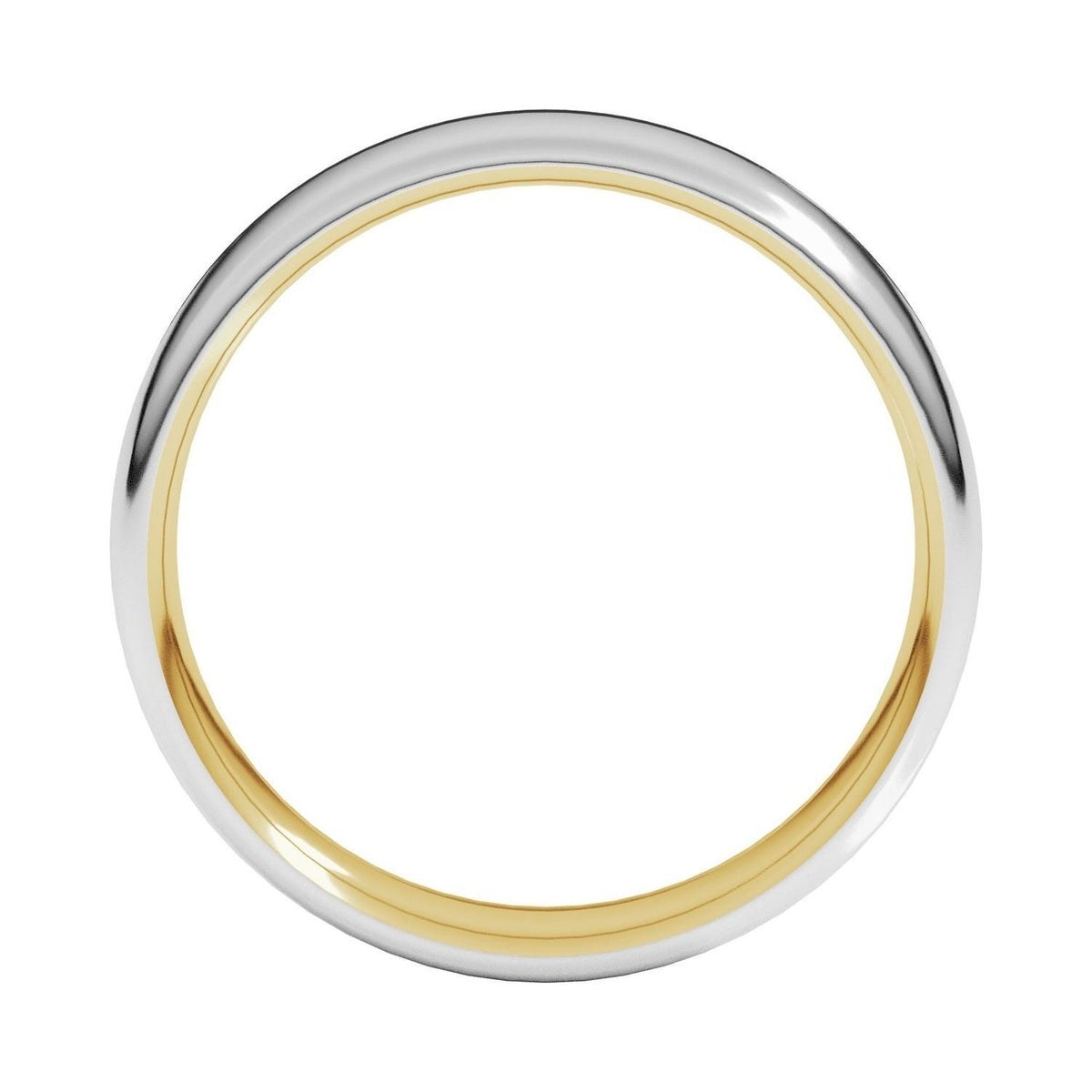 Sapphire Row Gold Off-Center Groove Comfort-Fit Band - 14K Yellow & White Gold (view 2)