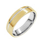 Sapphire Row Gold Off-Center Groove Comfort-Fit Band - 18K White & Yellow Gold