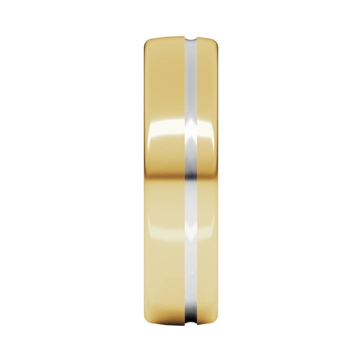 Sapphire Row Gold Off-Center Groove Comfort-Fit Band - 18K White & Yellow Gold (view 4)