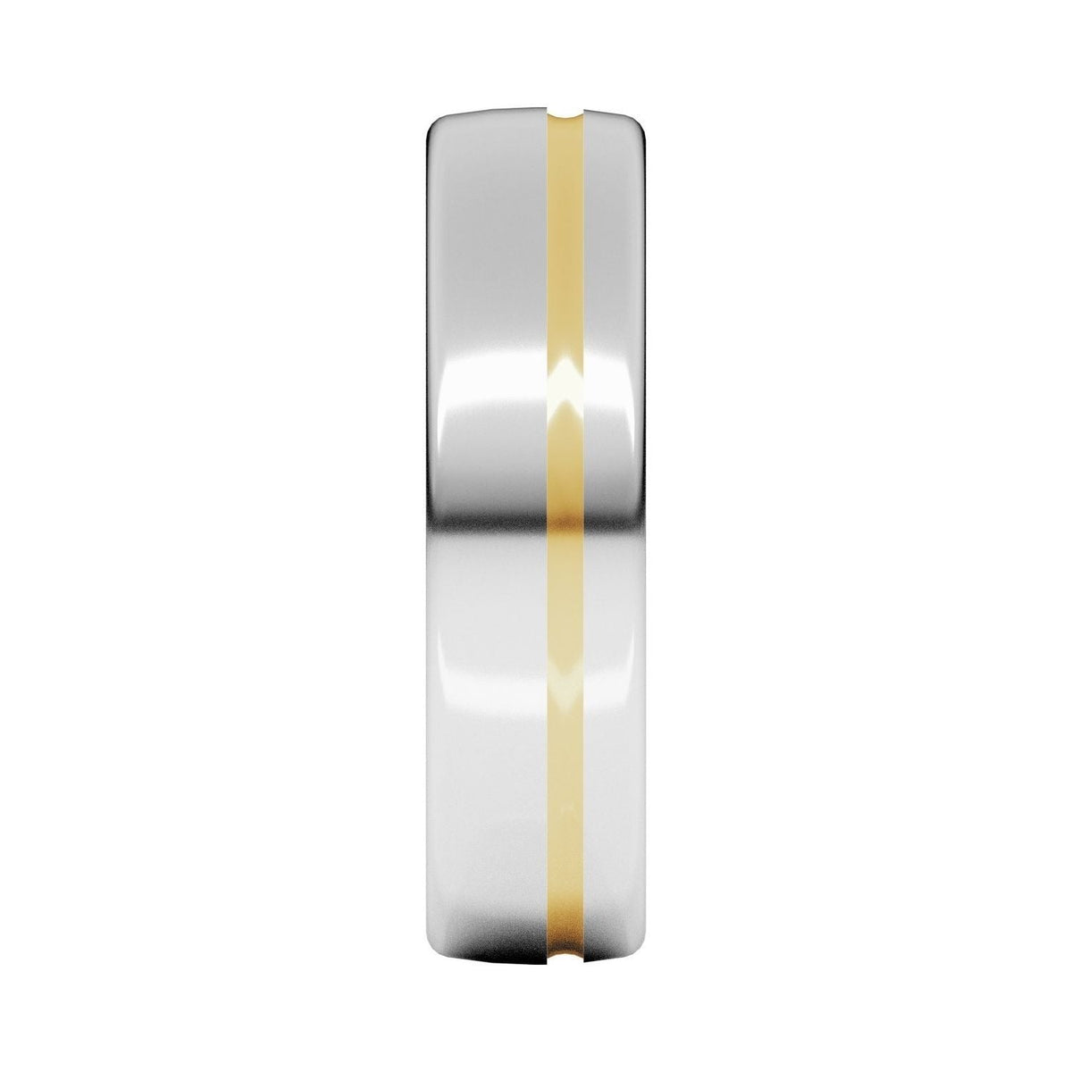 Sapphire Row Gold Off-Center Groove Comfort-Fit Band - 18K Yellow & White Gold (view 4)