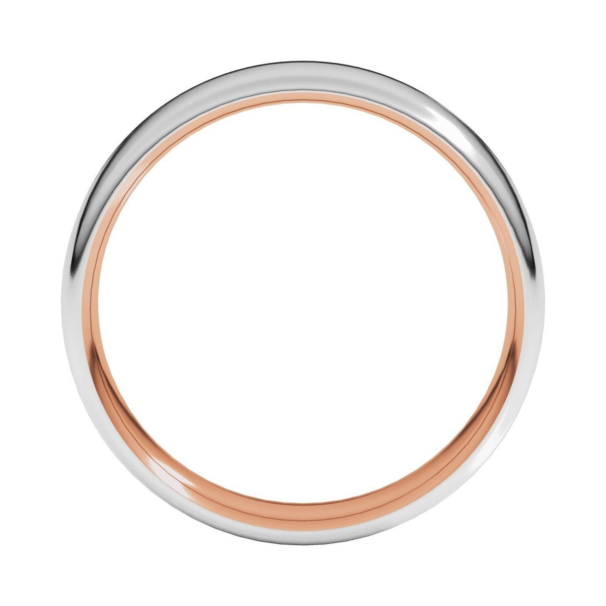 Sapphire Row Gold Off-Center Groove Comfort-Fit Band - 14K Rose & White Gold (view 2)