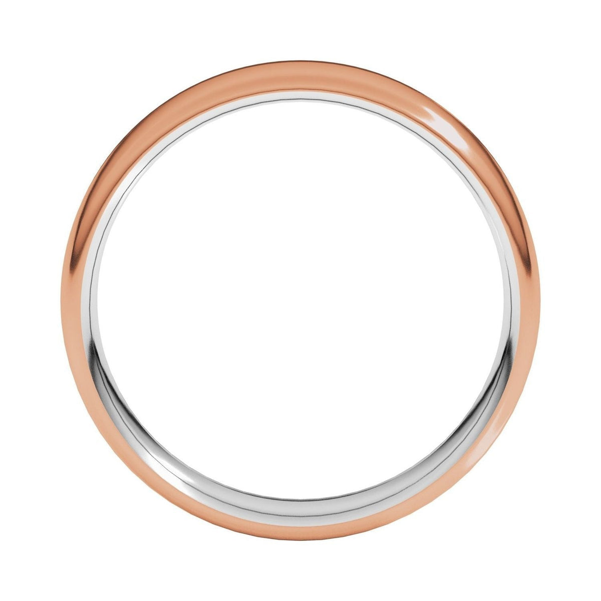 Sapphire Row Gold Off-Center Groove Comfort-Fit Band - 14K White & Rose Gold (view 2)