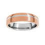 Sapphire Row Gold Off-Center Groove Comfort-Fit Band - 14K White & Rose Gold (view 3)
