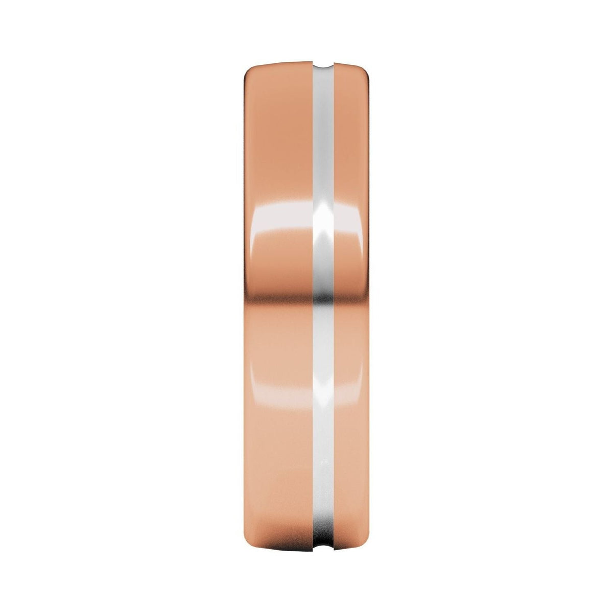 Sapphire Row Gold Off-Center Groove Comfort-Fit Band - 18K White & Rose Gold (view 4)