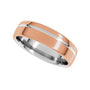 Sapphire Row Gold Off-Center Groove Comfort-Fit Band - 18K White & Rose Gold (view 5)
