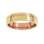 Sapphire Row Gold Off-Center Groove Comfort-Fit Band - 14K Rose & Yellow Gold (view 3)