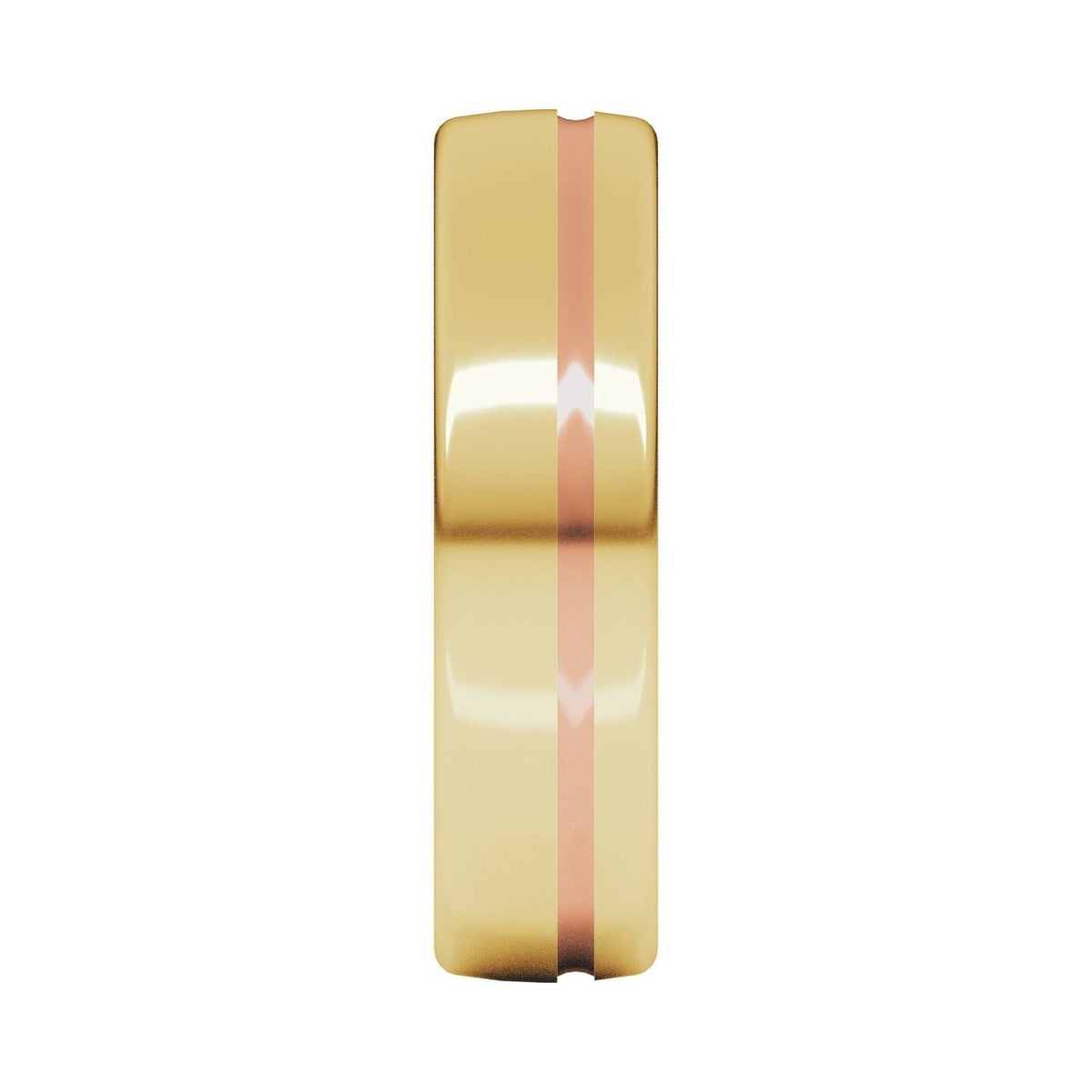 Sapphire Row Gold Off-Center Groove Comfort-Fit Band - 14K Rose & Yellow Gold (view 4)