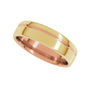 Sapphire Row Gold Off-Center Groove Comfort-Fit Band - 14K Rose & Yellow Gold (view 5)