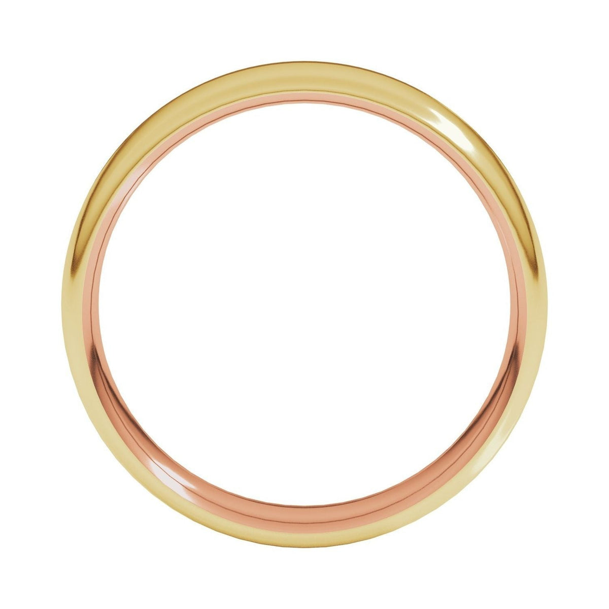 Sapphire Row Gold Off-Center Groove Comfort-Fit Band - 18K Rose & Yellow Gold (view 2)