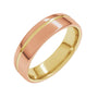 Sapphire Row Gold Off-Center Groove Comfort-Fit Band - 18K Yellow & Rose Gold