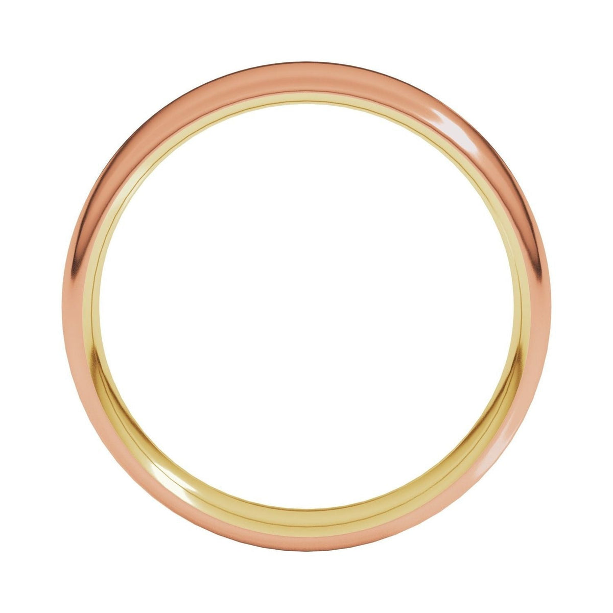 Sapphire Row Gold Off-Center Groove Comfort-Fit Band - 18K Yellow & Rose Gold (view 2)