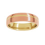 Sapphire Row Gold Off-Center Groove Comfort-Fit Band - 18K Yellow & Rose Gold (view 3)