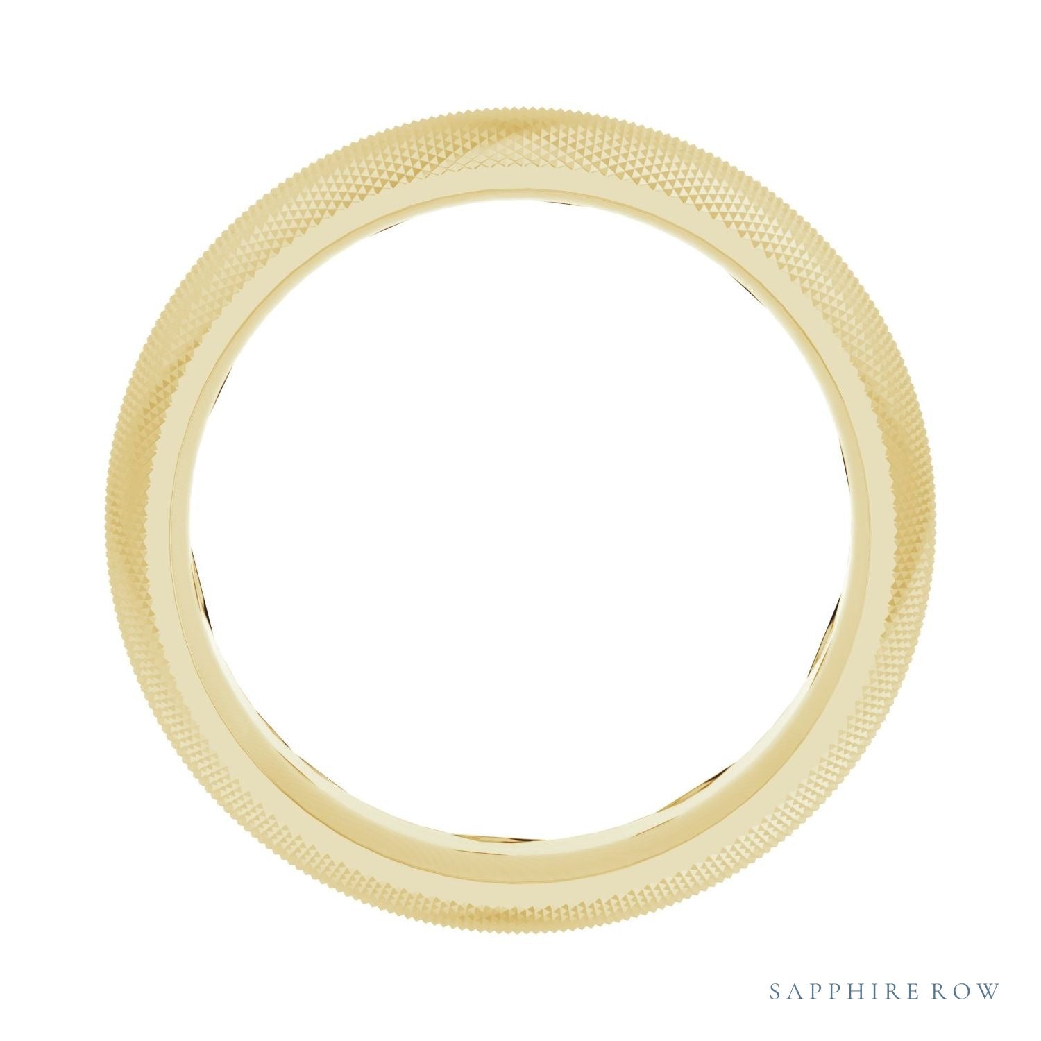 Sapphire Row Gold Knurled Comfort-Fit Band - 10K Yellow Gold (view 2)