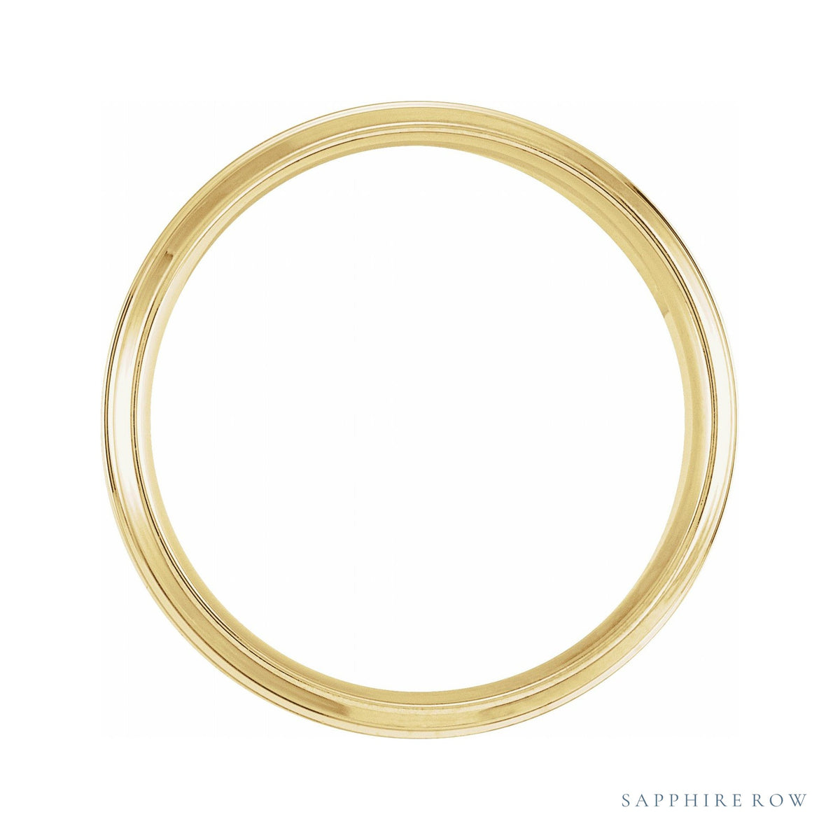 Sapphire Row Gold Beveled Satin Comfort-Fit Band - 14K Yellow Gold (view 2)