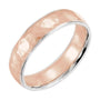 Sapphire Row Gold Hammered Stepped-Edge Comfort-Fit Band - Platinum