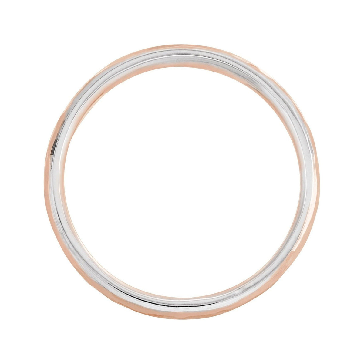 Sapphire Row Gold Hammered Stepped-Edge Comfort-Fit Band - Platinum (view 2)