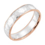Sapphire Row Gold Hammered Stepped-Edge Comfort-Fit Band - 14K Rose & White Gold