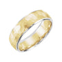 Sapphire Row Gold Hammered Stepped-Edge Comfort-Fit Band - 14K White & Yellow Gold