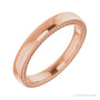 Sapphire Row Gold Wheat Pattern Inlay Band - 14K Rose Gold, 3 mm