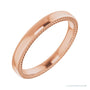 Sapphire Row Gold Wheat Pattern Inlay Band - 14K Rose Gold, 3 mm