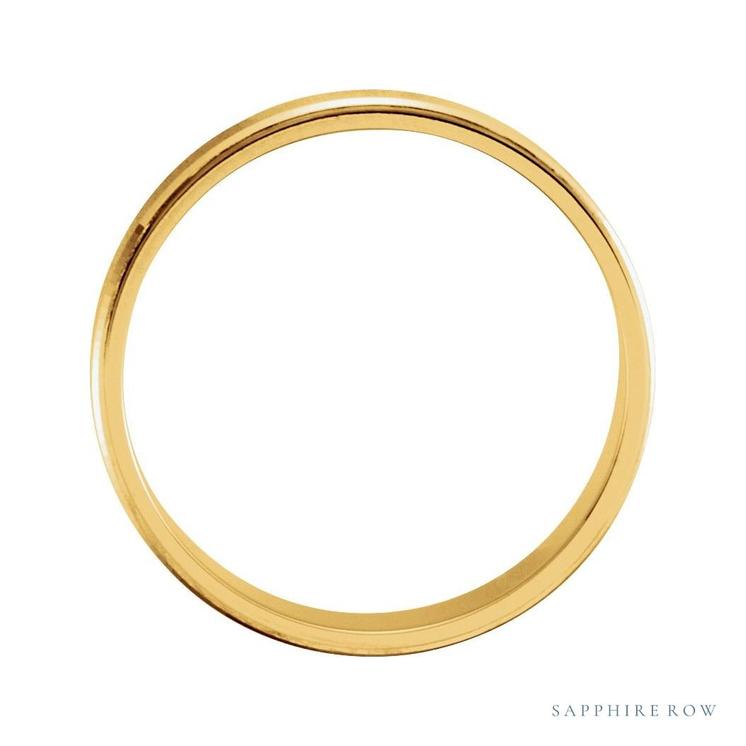 Sapphire Row Gold Lightweight Grooved Satin Band - 10K Yellow Gold (view 2)