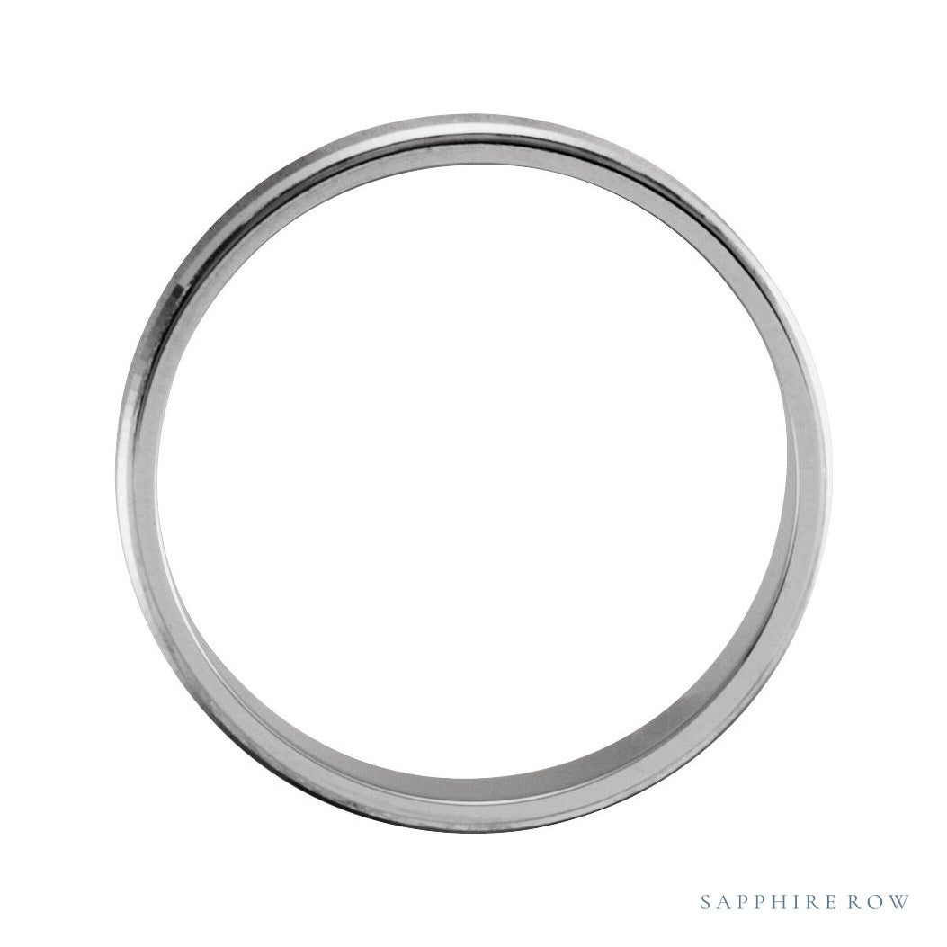 Sapphire Row Gold Lightweight Grooved Satin Band - 14K White Gold (view 2)