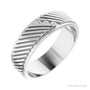 Sapphire Row Natural Diamond Diagonal-Groove Band - 14K White Gold, 7.5