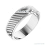 Sapphire Row Natural Diamond Diagonal-Groove Band - 14K White Gold, 8.5